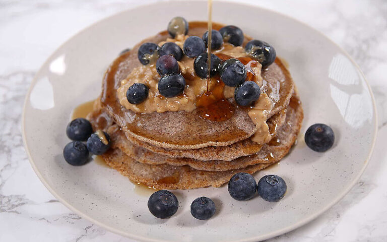 Vegan Buckwheat Pancakes with Blueberries